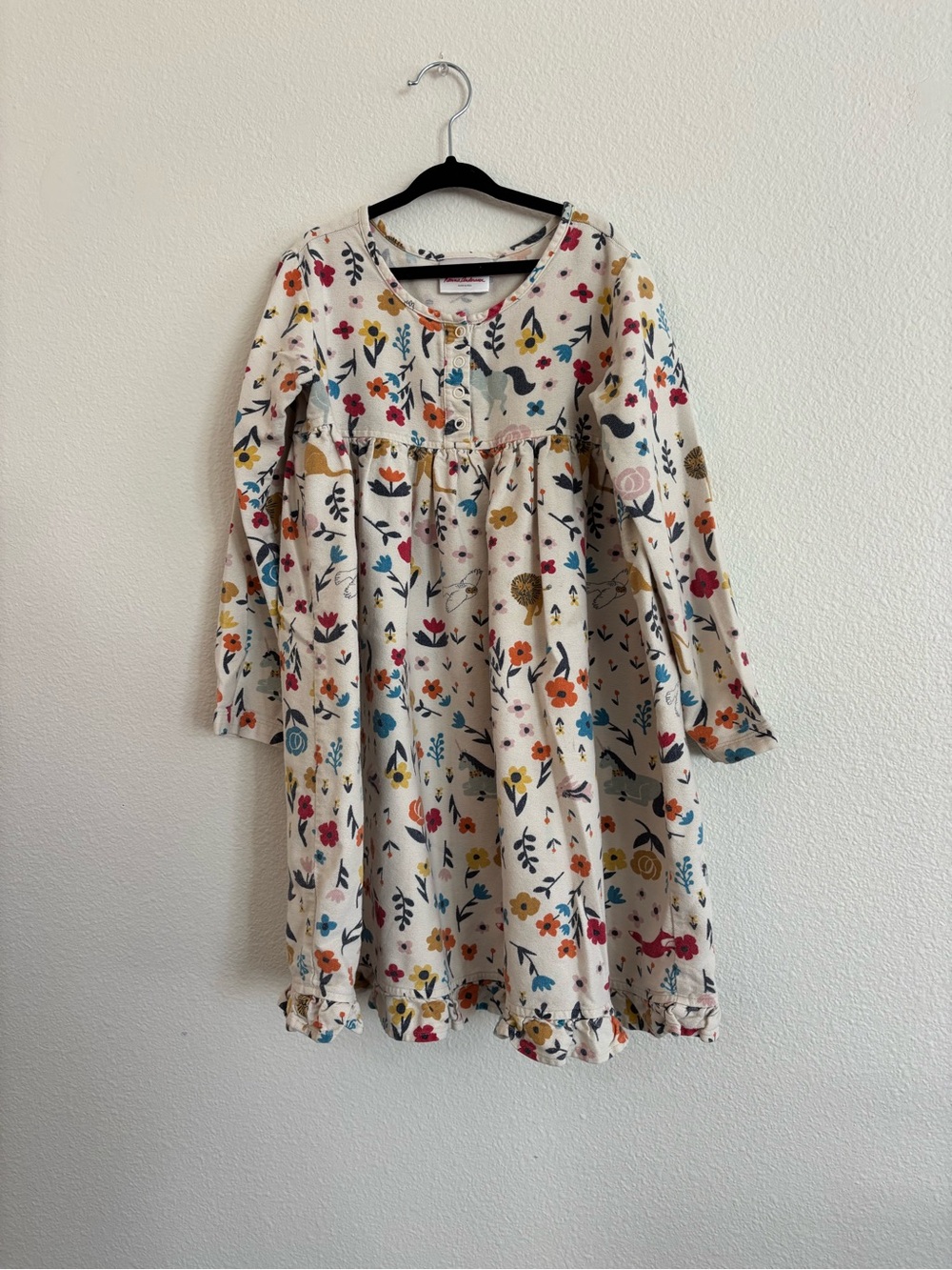 Hanna andersson whimsical woodland floral print dress size 6-7